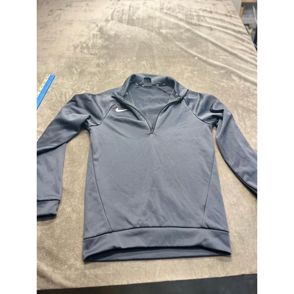 Nike Dri-FIT Womens XS Quarter Zip‎ Pullover Gray Fleece Lined Training Top